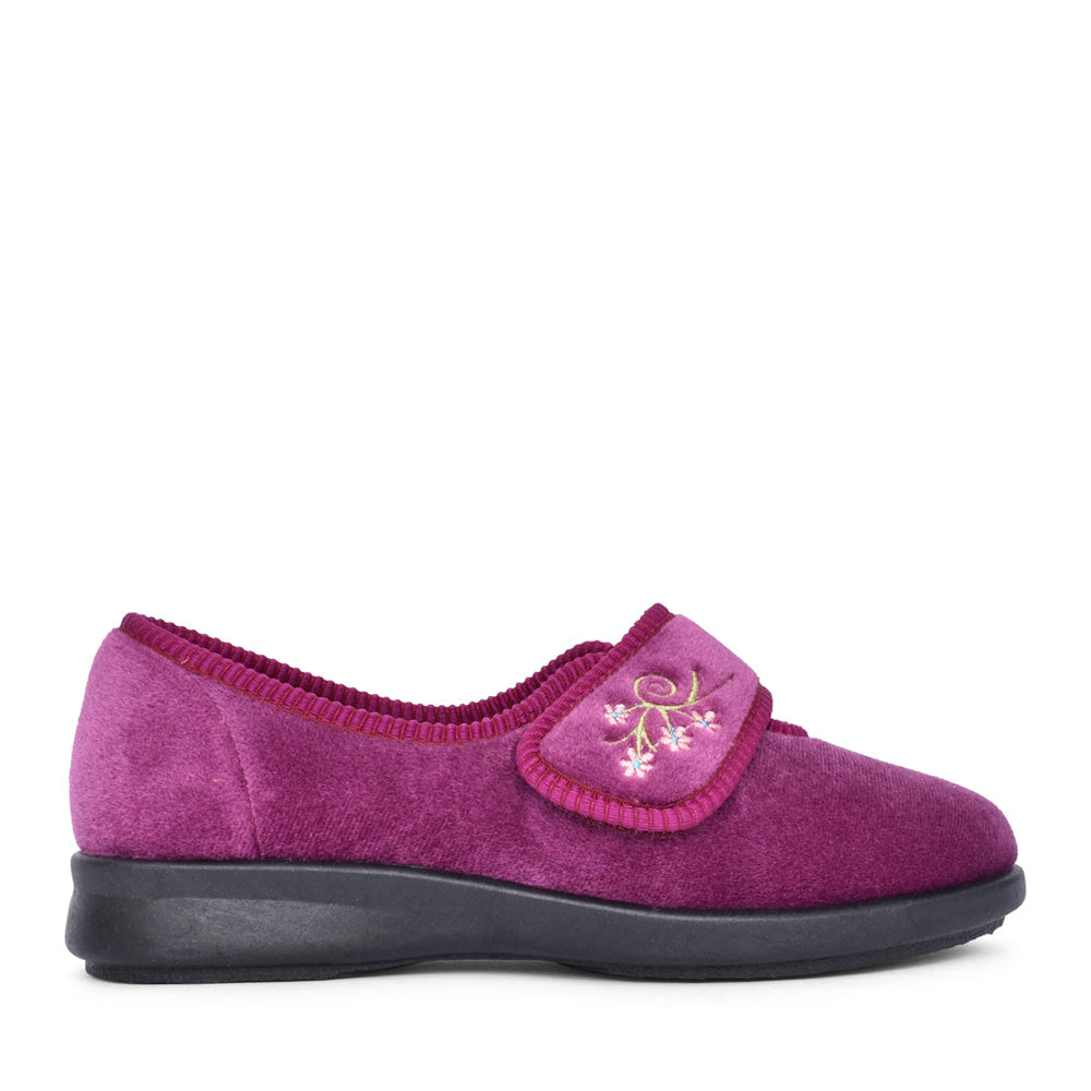 Ladies Caroline-2 71076 2v Velcro Slipper In Pink