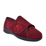 Ladies Keeston 2v Wide Fit Velcro Slipper In Burgandy