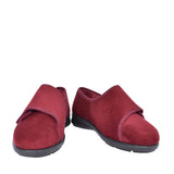 Ladies Keeston 2v Wide Fit Velcro Slipper In Burgandy