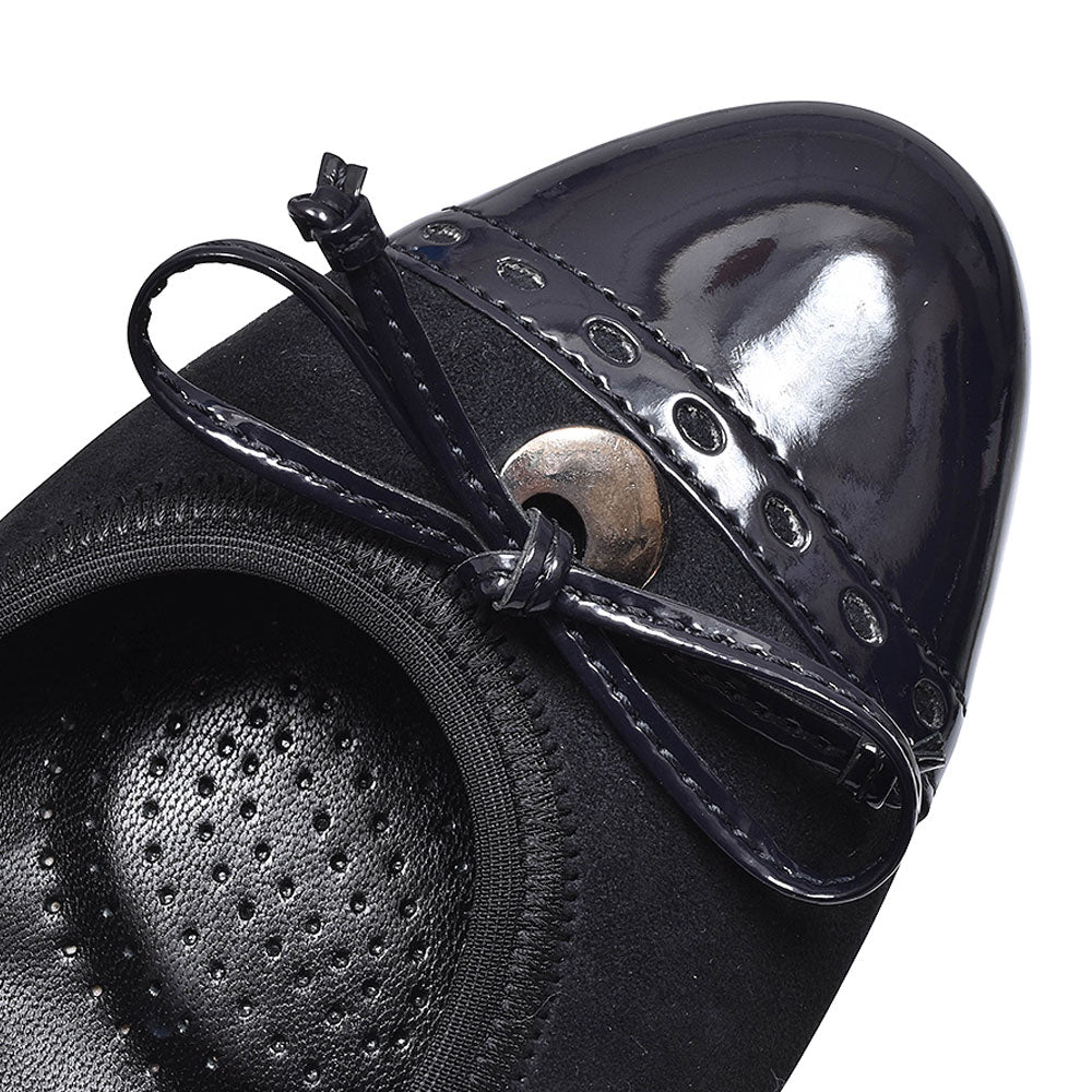 203 Bow Court Shoe For Ladies In Navy