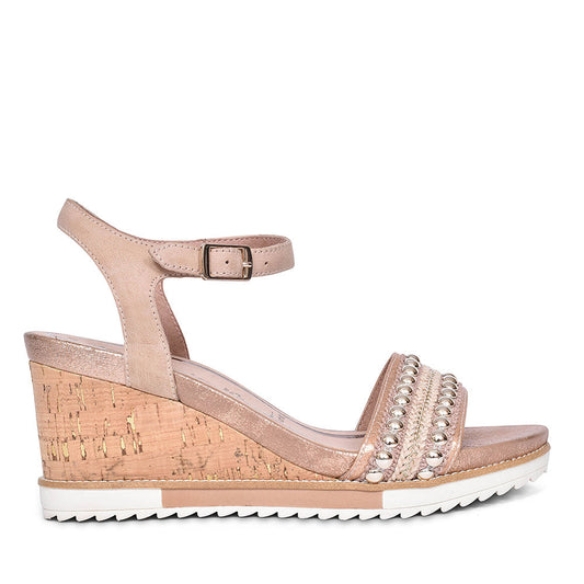 TAMARIS CASUAL WEDGE SANDALS FOR LADIES in ROSE