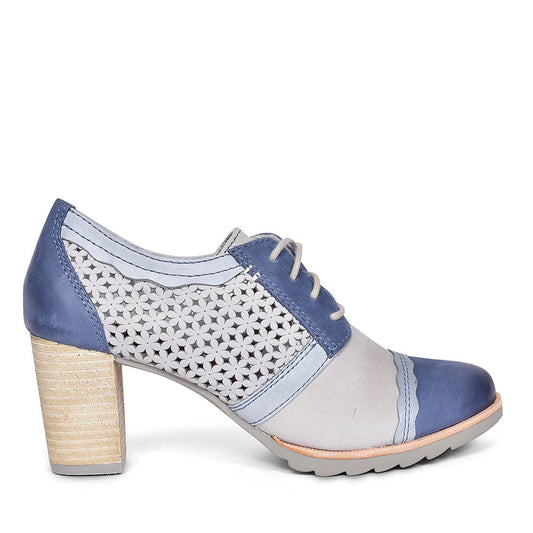 JANA PERFORATED LACED SHOES FOR LADIES in ROSE