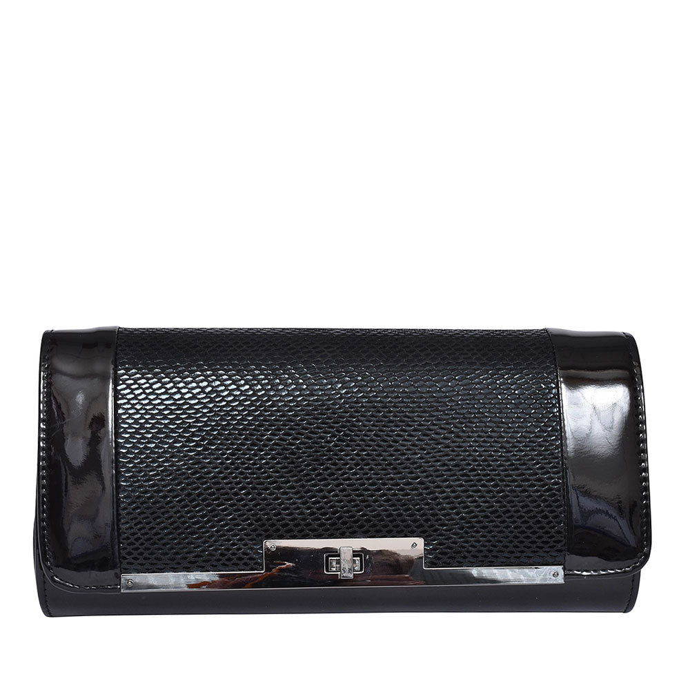 LOTUS ZONDA CLUTCH BAG FOR LADIES in BLACK