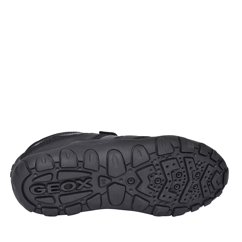 Crush Velcro Shoe For Boys In Blk Leather