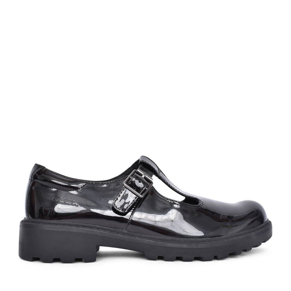Girls J8420e Casey T-bar Shoe In Blk Patent