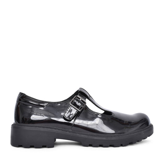 Girls J8420e Casey T-bar Shoe In Blk Patent