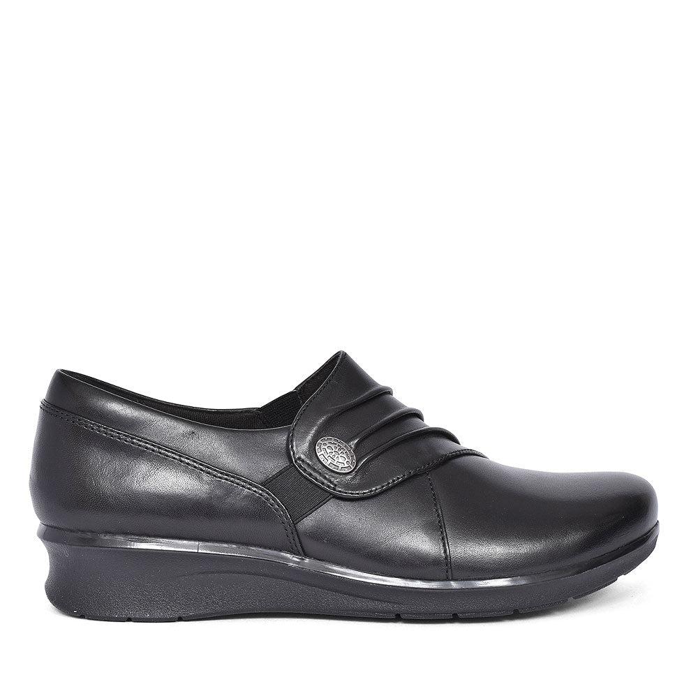 Hope Roxanne Black Leather Shoe For Ladies In Blk Leather