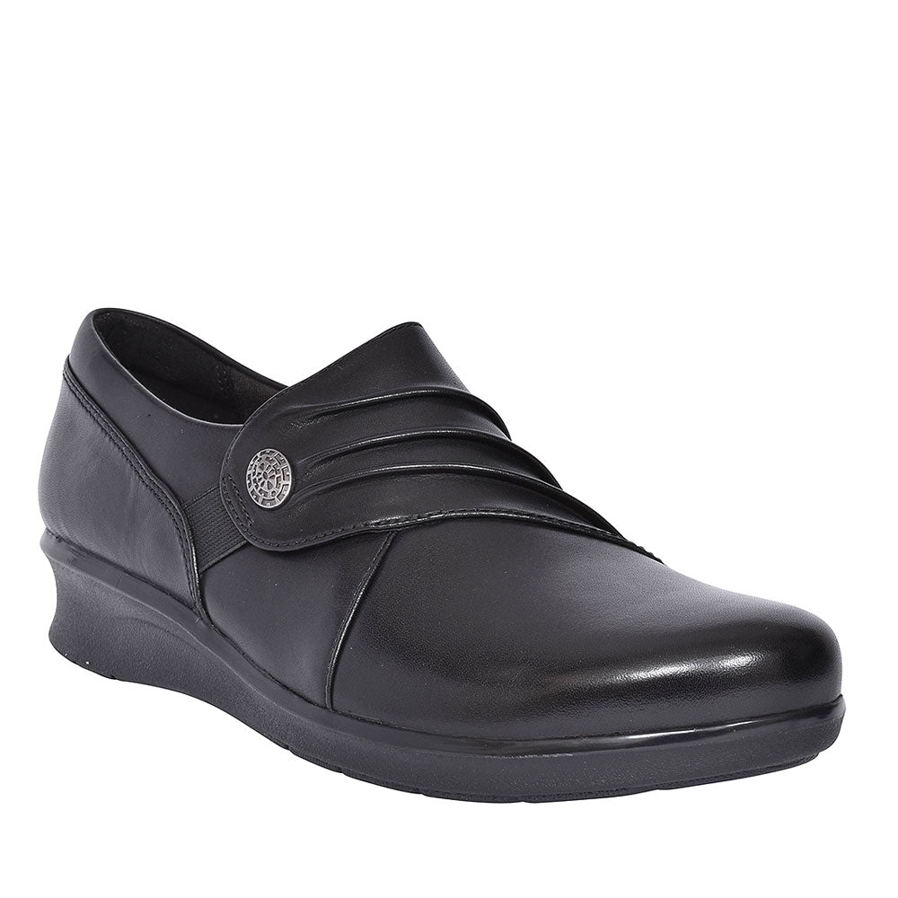 Hope Roxanne Black Leather Shoe For Ladies In Blk Leather