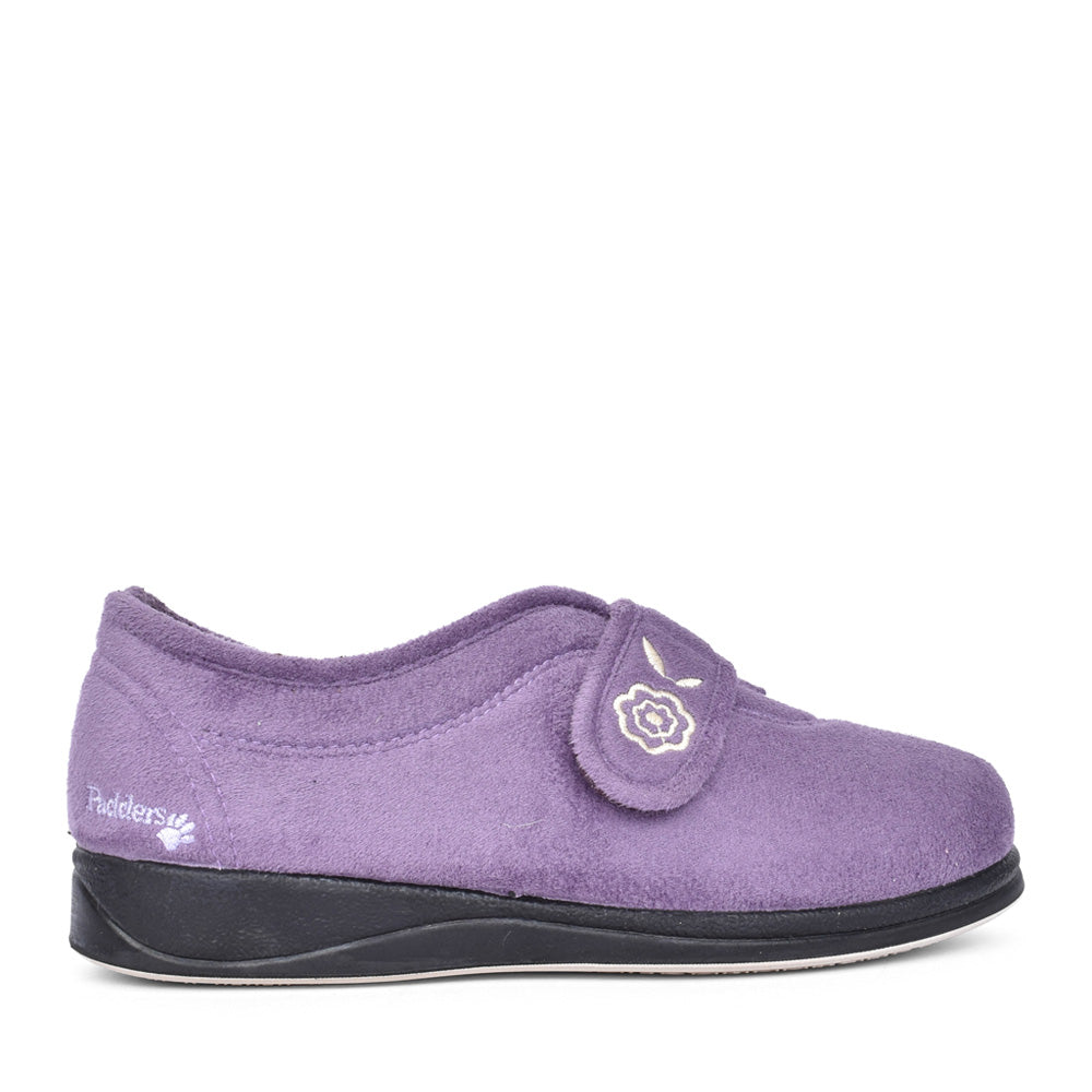 Ladies Camilla 447 Wide Fit Plain Slipper In Lavender