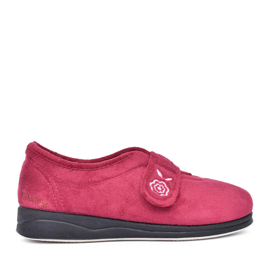 Ladies Camilla 447 Wide Fit Plain Slipper In Raspberry