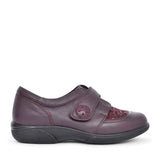 Ladies Keswick 2v Velcro Shoe In Burgandy