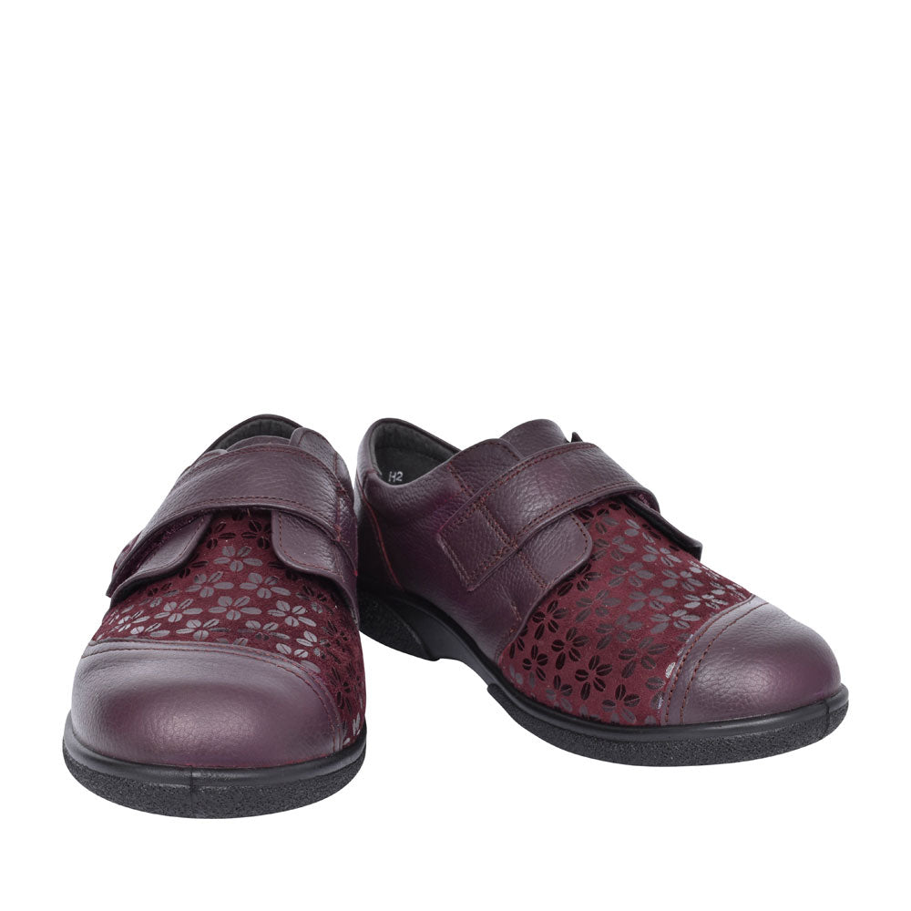 Ladies Keswick 2v Velcro Shoe In Burgandy