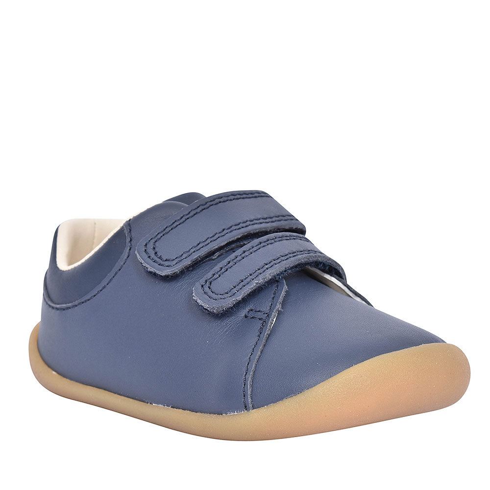 Boys Pre-walker Roamer Craft Navy Leather Shoe  In Kids H Fit