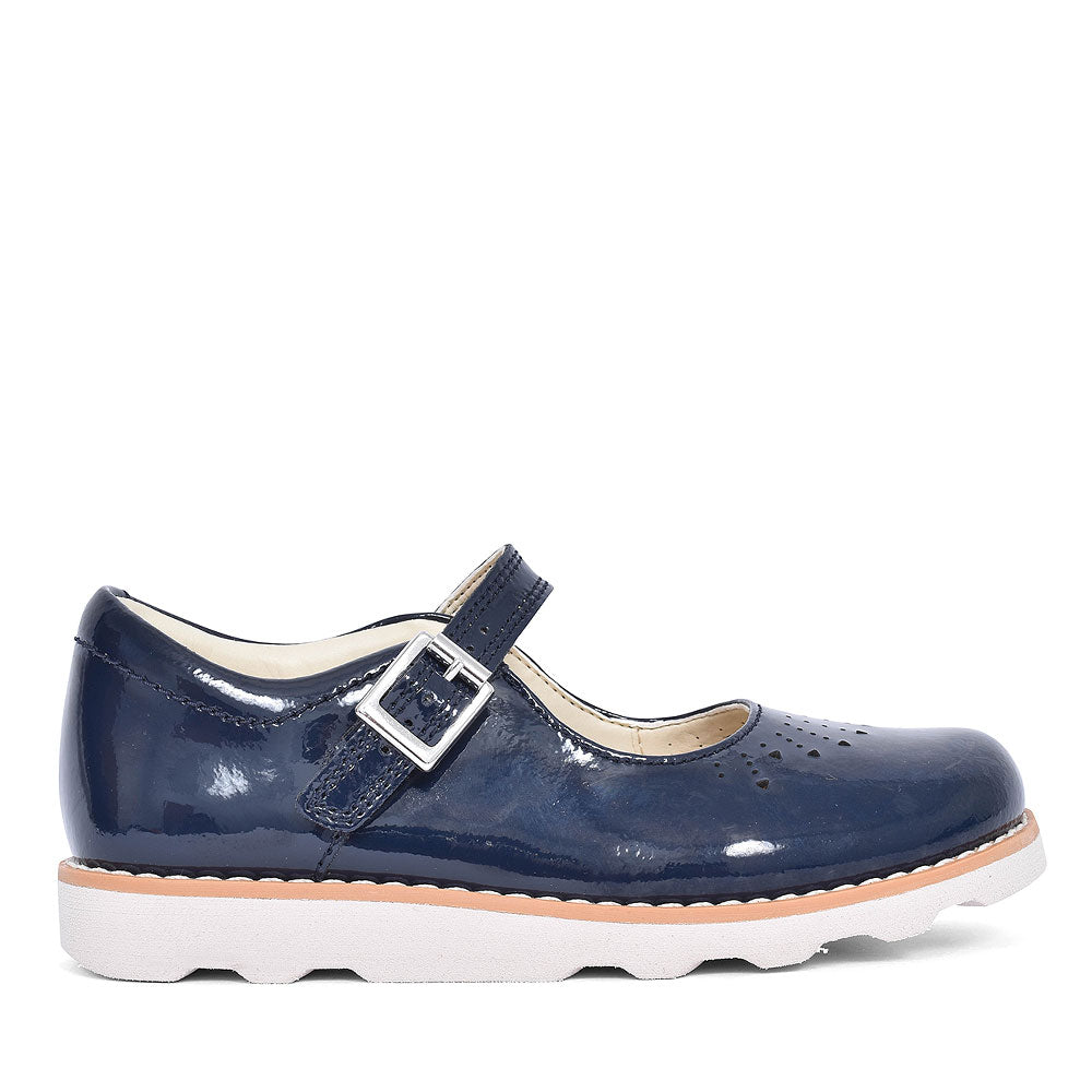 Crown Jump Navy Patent Shoe For Girls In Kids F Fit