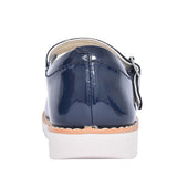 Crown Jump Navy Patent Shoe For Girls In Kids G Fit