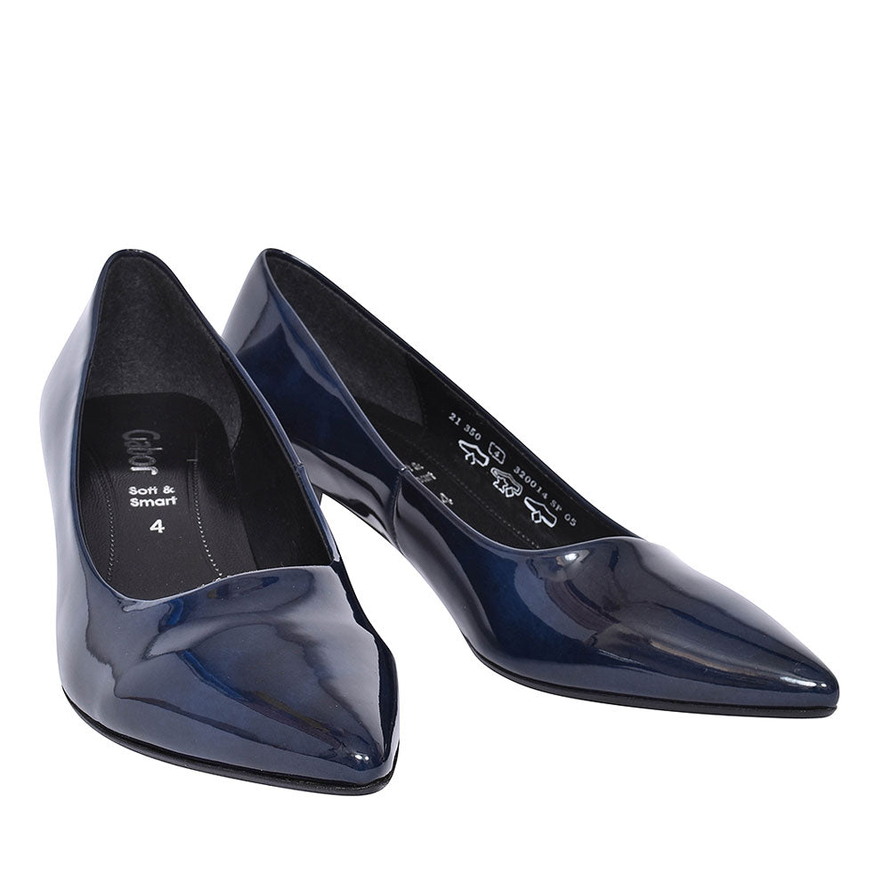 350 Pointed Mid Heel Shoe For Ladies In Navy
