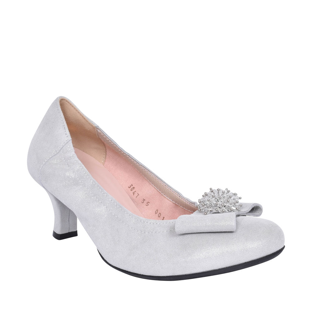 Low Heel Court Shoe For Ladies In Grey