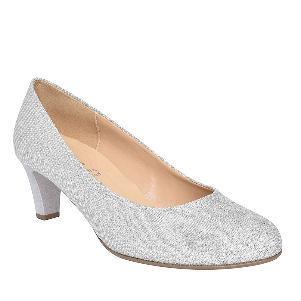 300 Mid Heel Court Shoe For Ladies In Silver