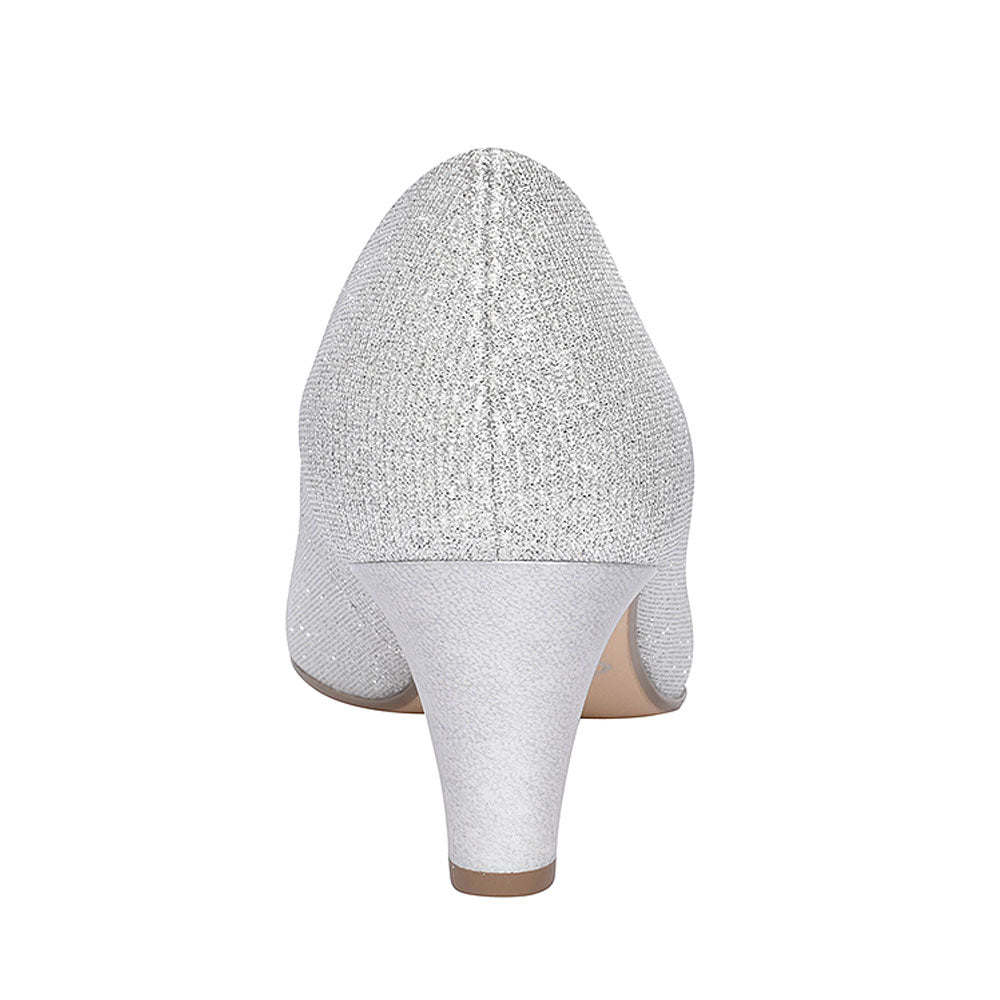300 Mid Heel Court Shoe For Ladies In Silver