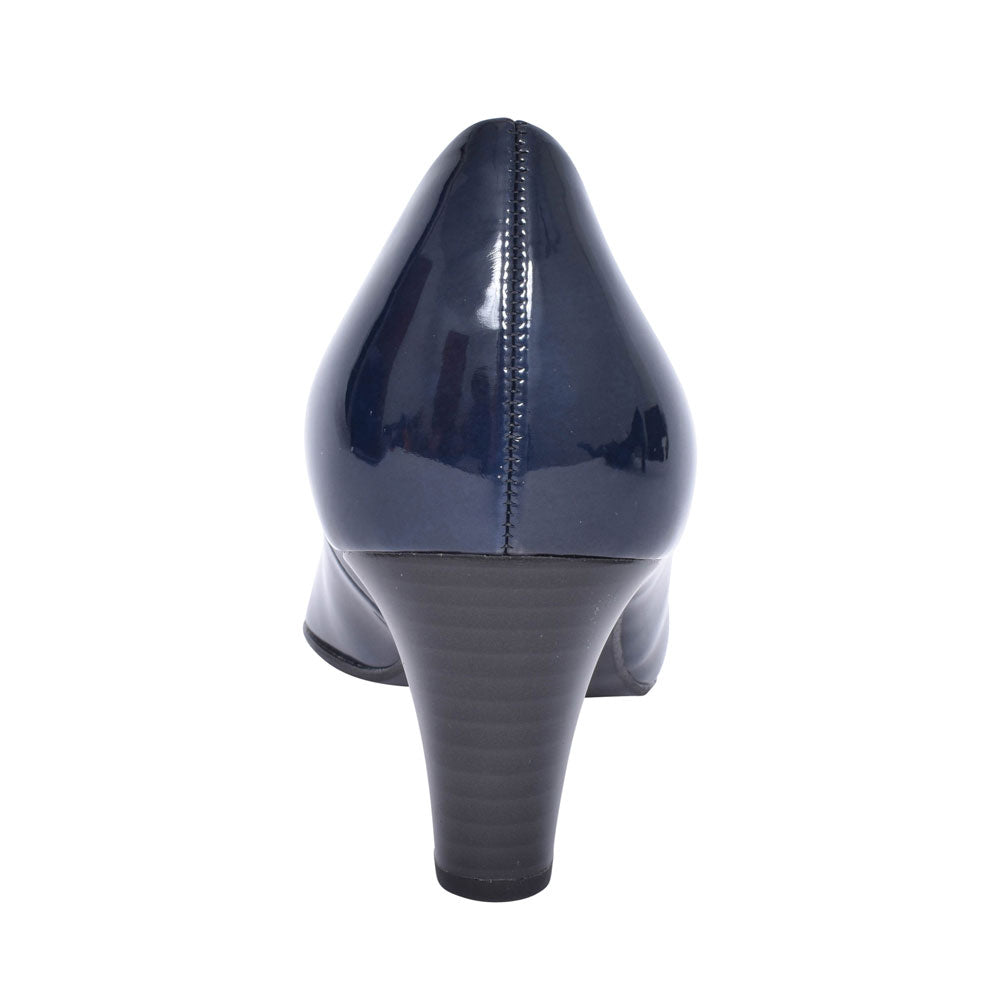 Nesta 300 Mid Heel Court Shoe For Ladies In Navy Patent