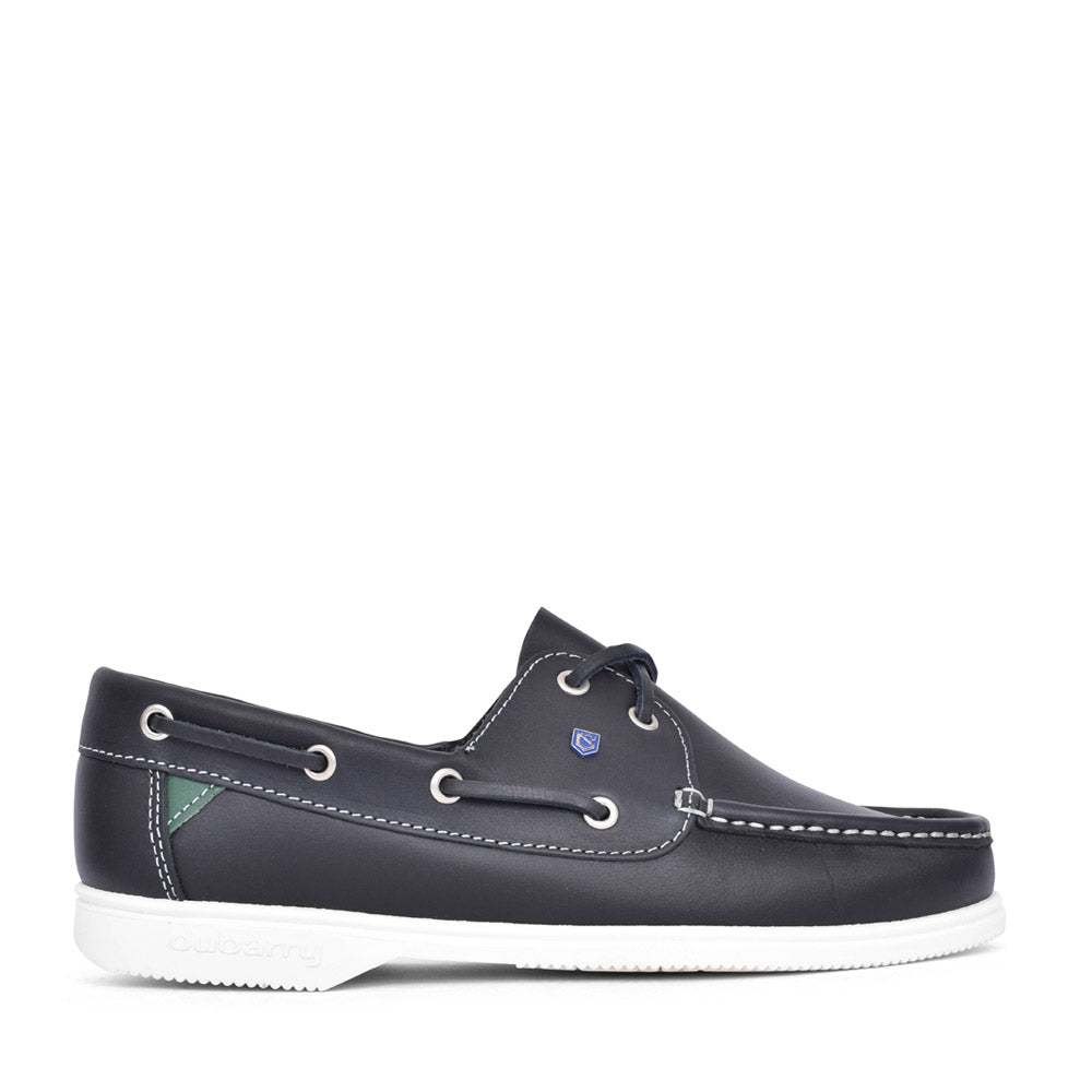 Unisex Admirals Leather Boat Shoe In Navy