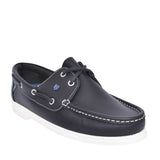 Unisex Admirals Leather Boat Shoe In Navy