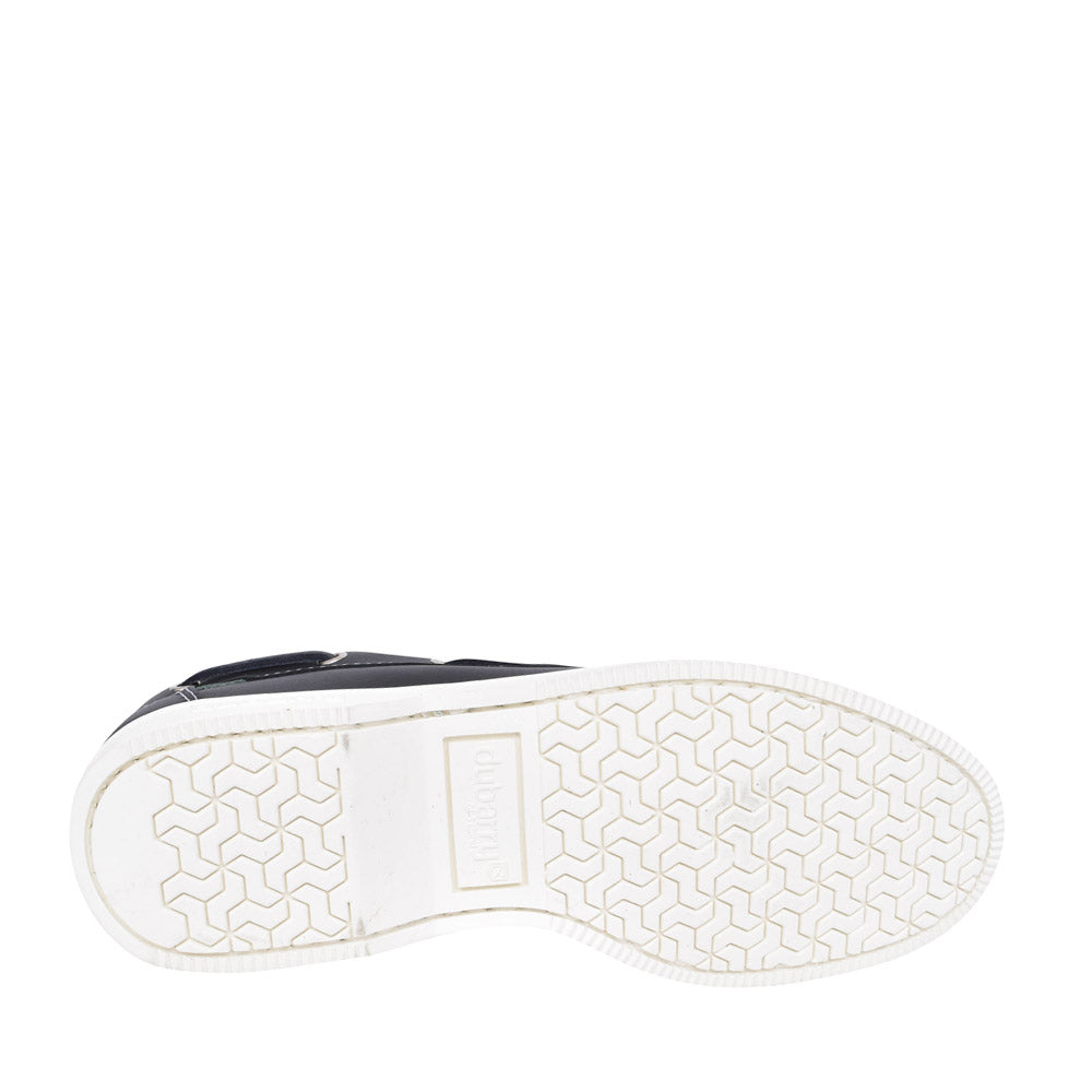 Unisex Admirals Leather Boat Shoe In Navy