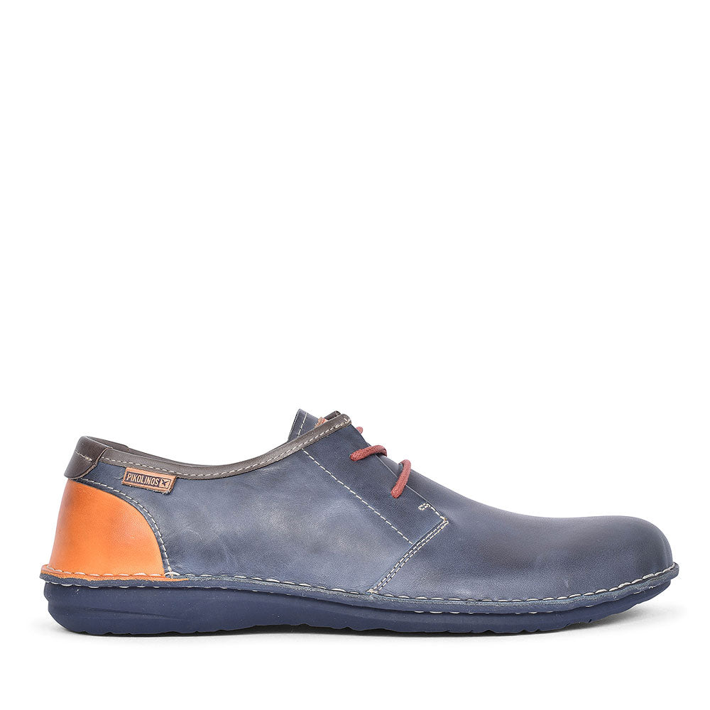 Santiago Leather Laced Shoe For Men In Navy