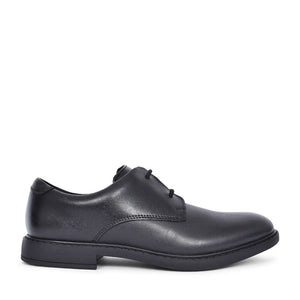 Scala Loop Black Leather Laced Shoe For Boys In Kids F Fit