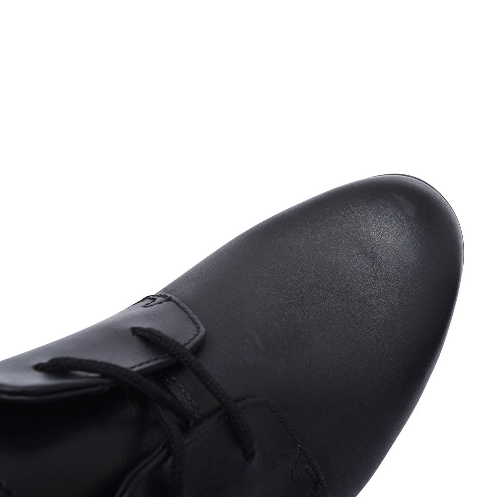 Scala Loop Black Leather Laced Shoe For Boys In Kids G Fit