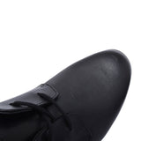Scala Loop Black Leather Laced Shoe For Boys In Kids G Fit
