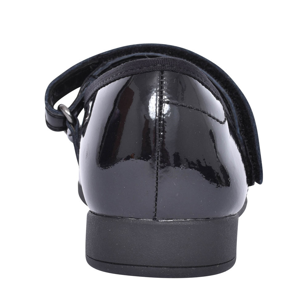 Girls Scala Tap Black Leather Velcro Shoe In Kids G Fit