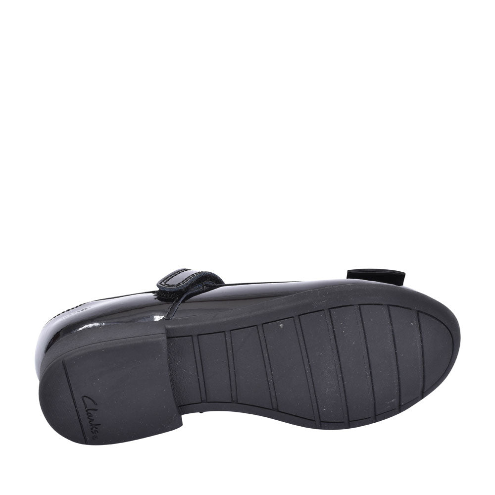Girls Scala Tap Black Leather Velcro Shoe In Kids G Fit