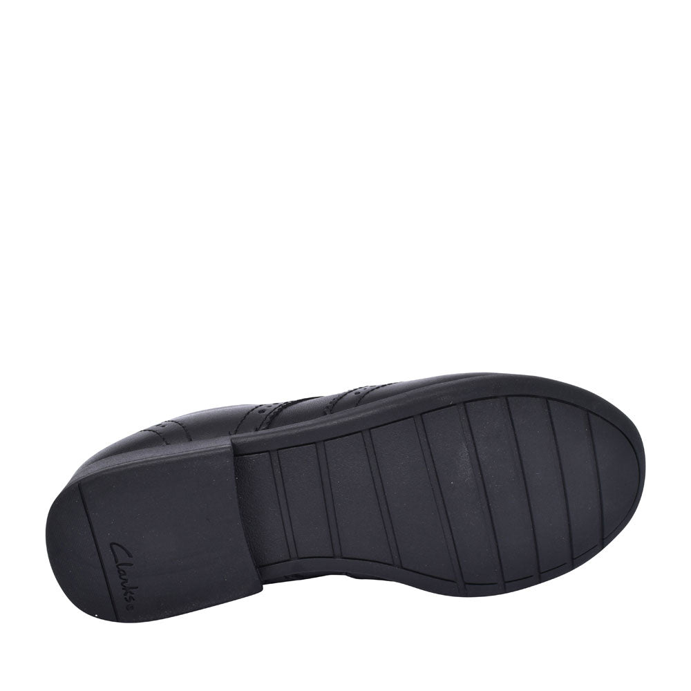 Scala Lace Black Leather Laced Shoe For Girls In Kids G Fit