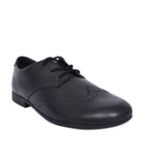 Scala Lace Black Leather Laced Shoe For Girls In Kids F Fit