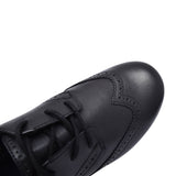 Scala Lace Black Leather Laced Shoe For Girls In Kids F Fit