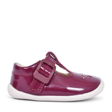 Roamer Star Plum Patent T-bar Shoe For Girls In Kids G Fit