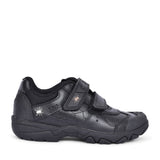 Tarantula Black Leather Velcro Shoe For Boys In Kids E Fit