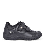 Tarantula Black Leather Velcro Shoe For Boys In Kids G Fit
