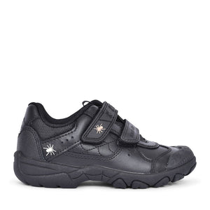 Tarantula Black Leather Velcro Shoe For Boys In Kids G Fit