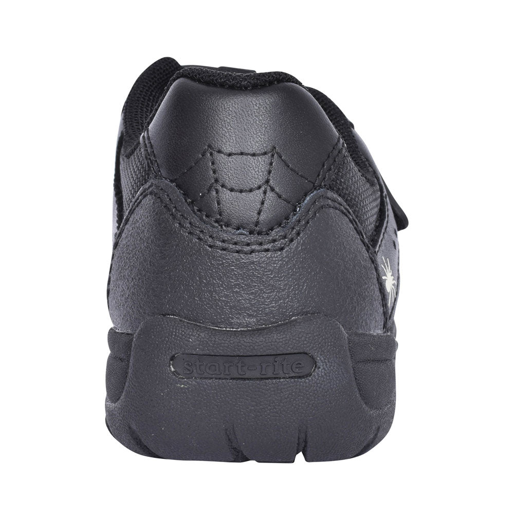 Tarantula Black Leather Velcro Shoe For Boys In Kids G Fit