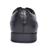 Brogue Pri Black Leather Laced Shoe For Girls In Kids F Fit