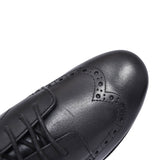 Brogue Pri Black Leather Laced Shoe For Girls In Kids F Fit