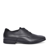 Academy Black Leather Laced Shoe For Boys In Kids F Fit