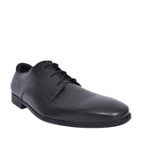 Academy Black Leather Laced Shoe For Boys In Kids F Fit