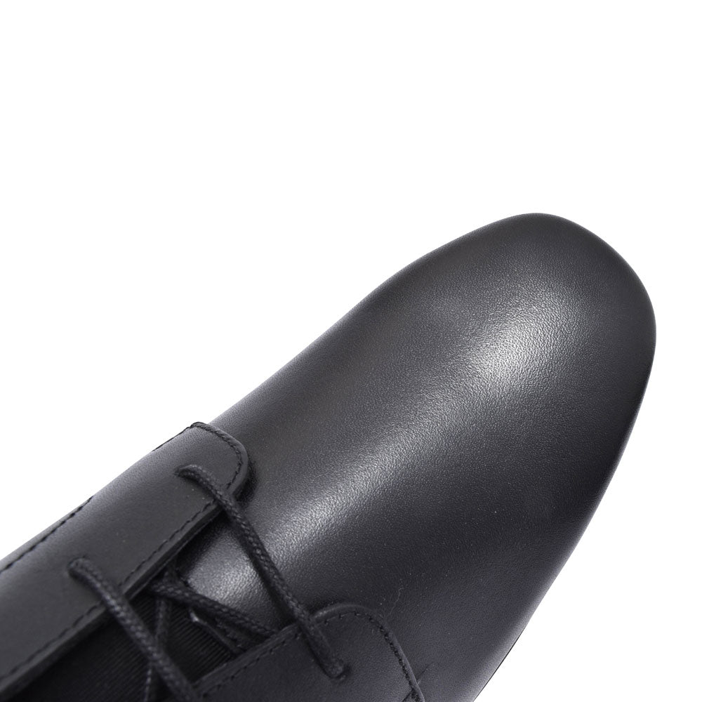 Academy Black Leather Laced Shoe For Boys In Kids F Fit