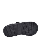 Strike Black Leather Velcro Shoe For Boys In Kids E Fit