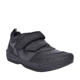 Strike Black Leather Velcro Shoe For Boys In Kids F Fit