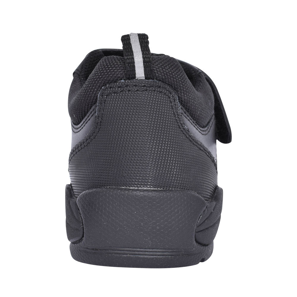Strike Black Leather Velcro Shoe For Boys In Kids F Fit