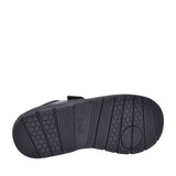 Strike Black Leather Velcro Shoe For Boys In Kids E Fit